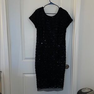 SD Collection Black Sequin Midi Dress